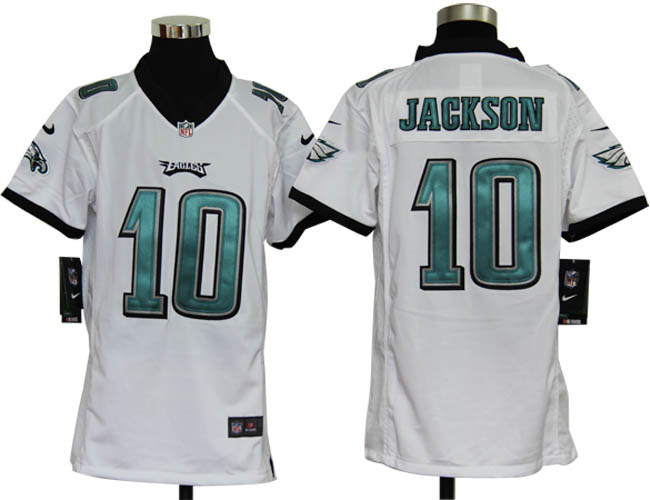 Nike White Green youths Game Jersey Philadelphia Eagles 10 Desean Jackson